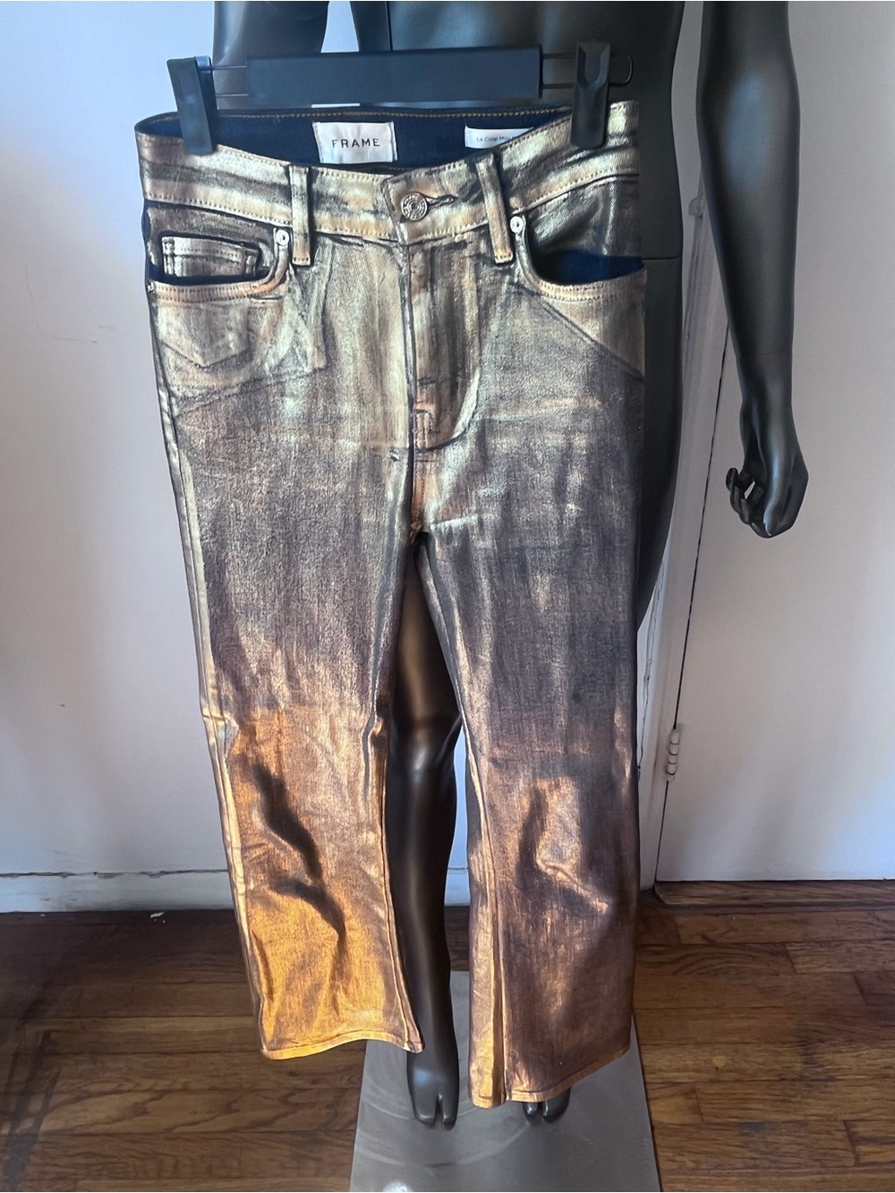 FRAME Gold coated denim jeans